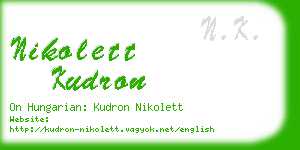 nikolett kudron business card